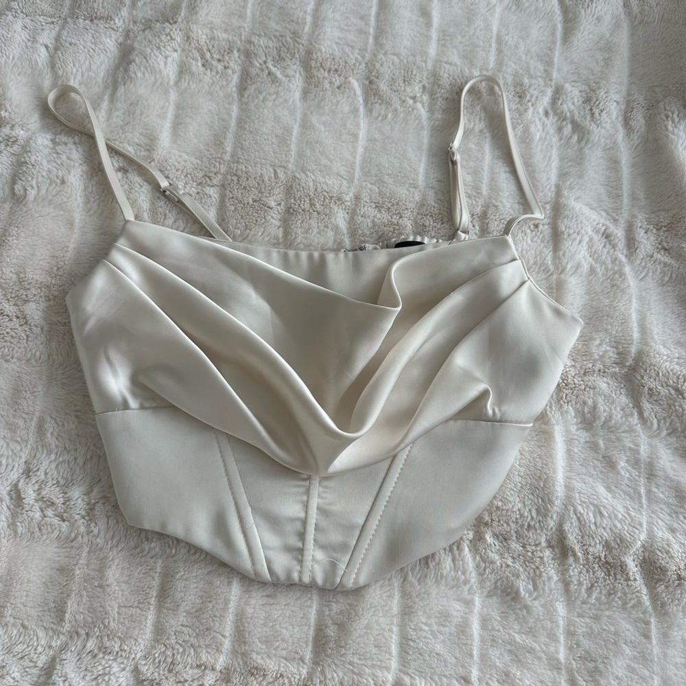 White satin corset